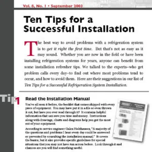 Install Tip 1 - Read the Installation Manual